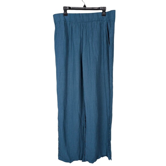 Soft Surroundings Blue Oceo Gauze Tunic Top Wide Leg Pants Set Size XL - Picture 6 of 12